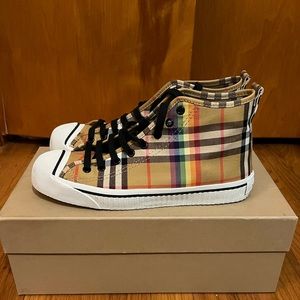 Burberry Rainbow Print High Top Sneaker